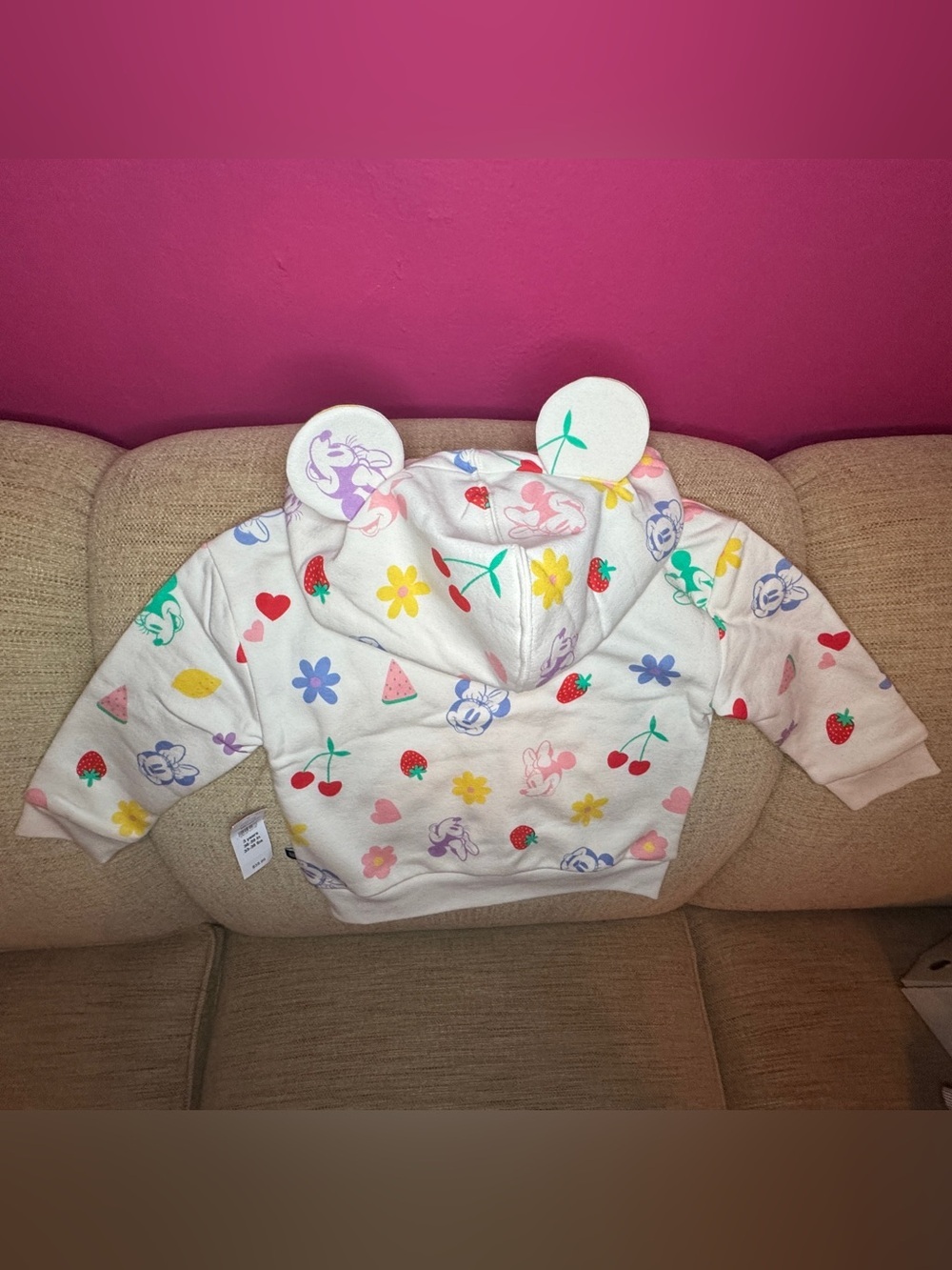 🆕 NWT Baby GAP x Disney Minnie Hooded Zip-Up w/ Ears 🆕 - Picture 8 of 13
